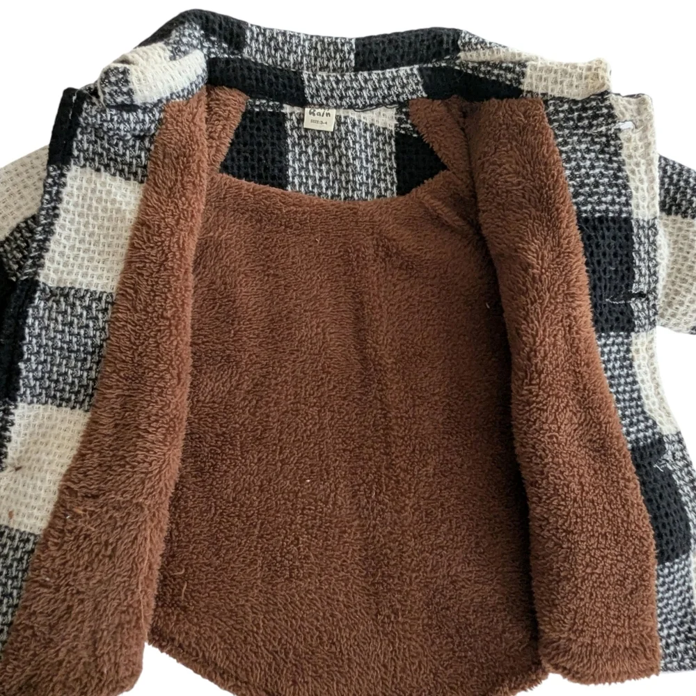 Cici Rain Fleece Lined Plaid Jacket Size 3/4